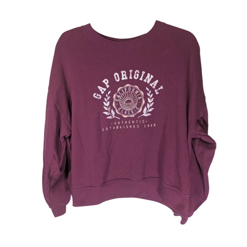 Gap Collegiate Logo Sweatshirt Burgundy Women's Medium